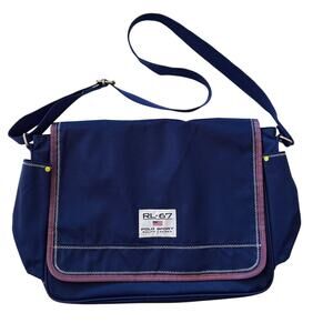 Polo Sport Ralph Lauren Classic Messenger Laptop Bag Satchel Sz Medium Blue Y2K